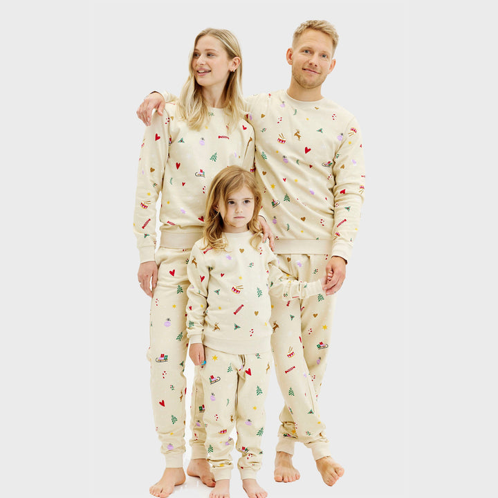 Stilla | Julet sweatshirtsæt beige Herrer