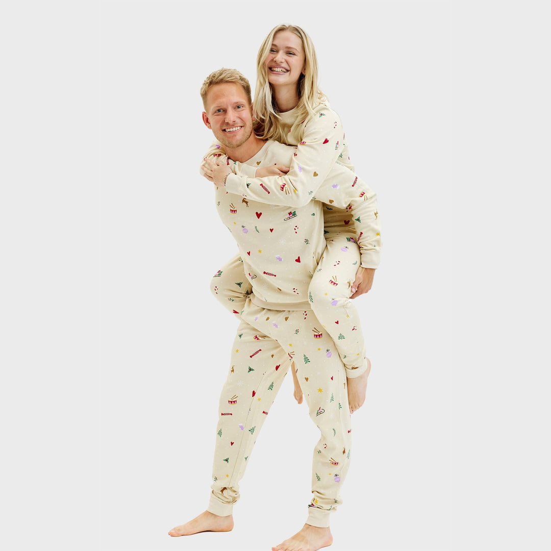 Stilla | Julet sweatshirtsæt beige Herrer
