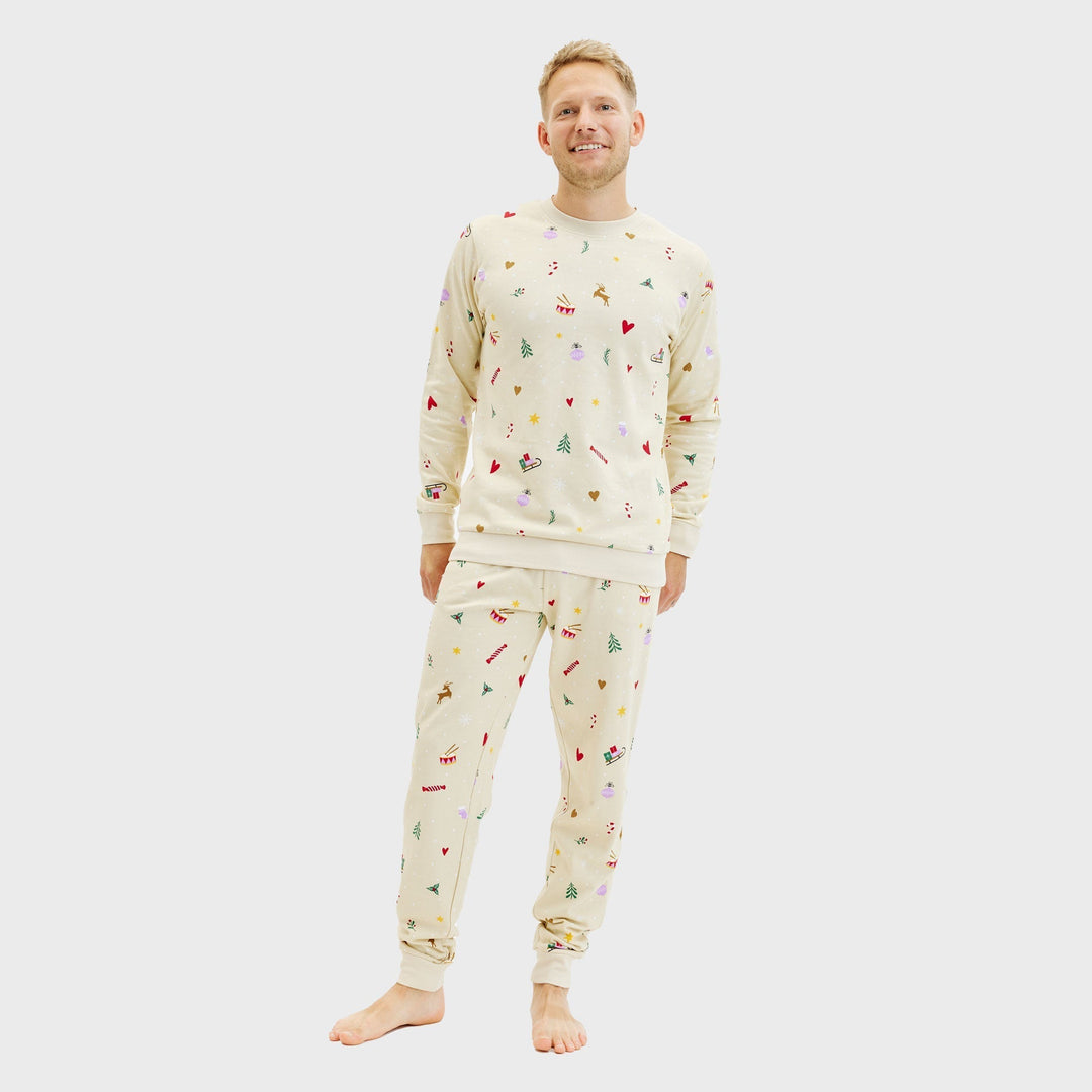 Stilla | Julet sweatshirtsæt beige Herrer