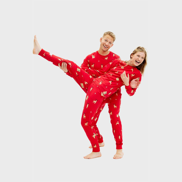Stilla | Elegante røde jule-pyjamas herre