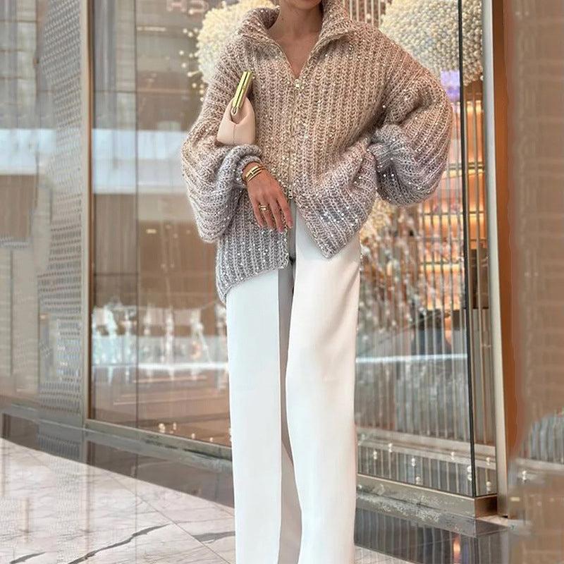 Stilla | Strikkede Cardigan med Glitter Perler