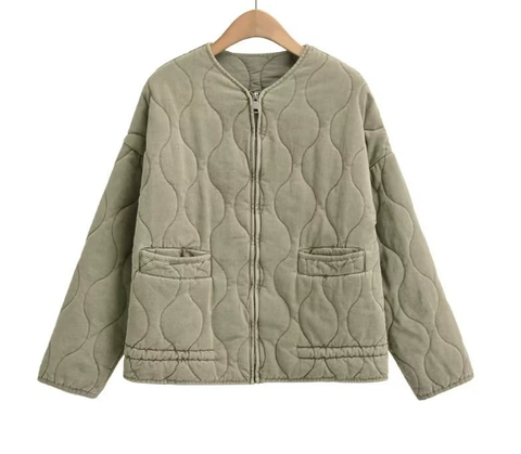 Stilla | Vintage Gammel Quiltet Jakke med Klassisk Quiltet Detaljering