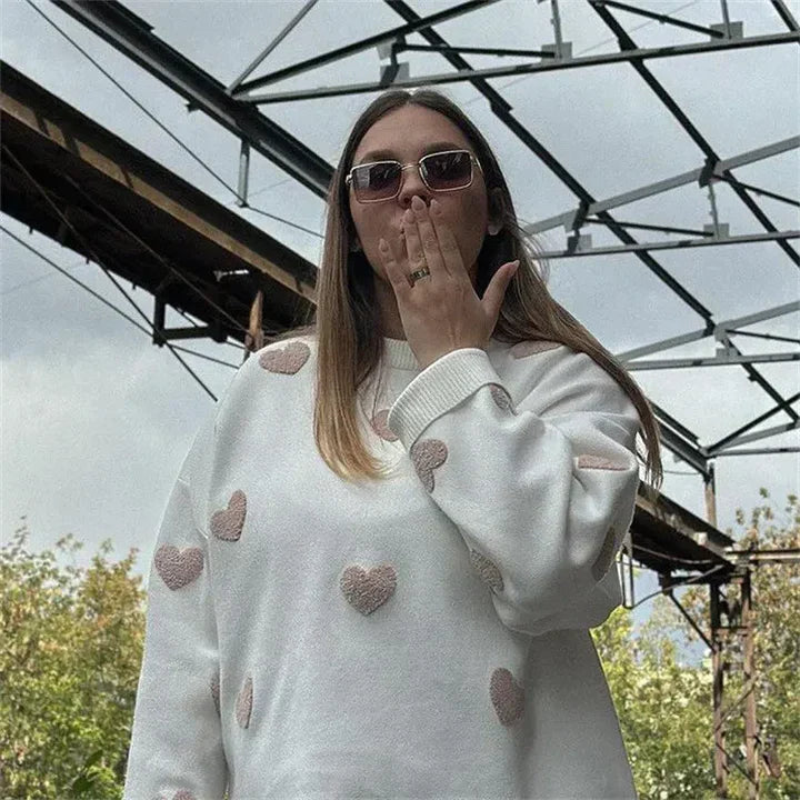 Stilla | Pullover med strikket hjerte