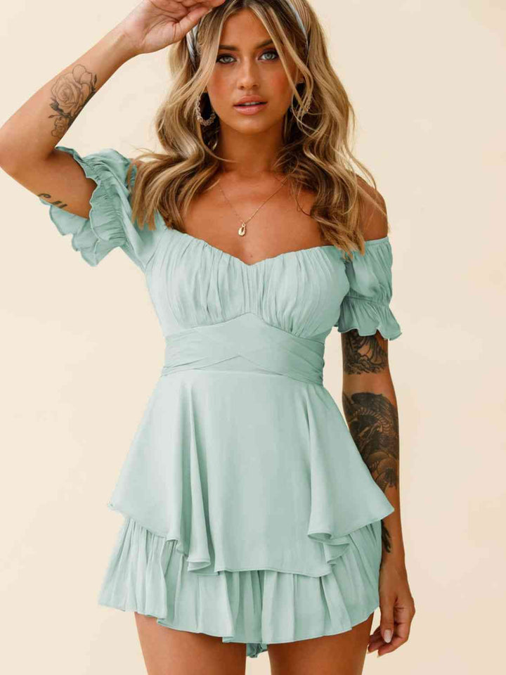 Stilla | Skulder Flounce Ærme Romper
