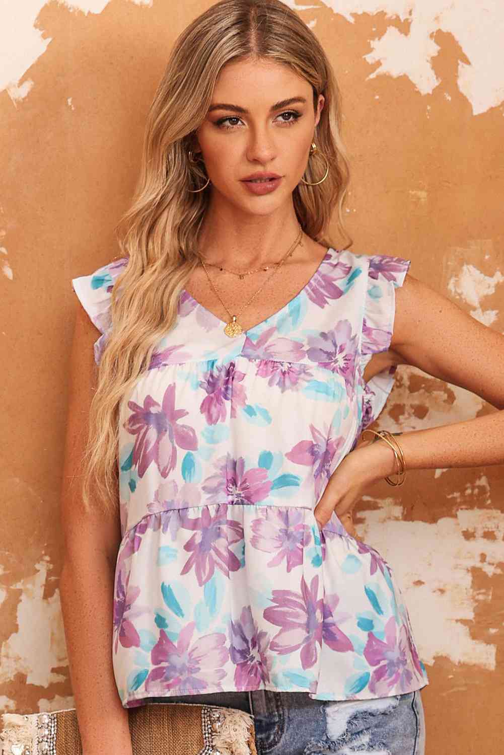 Stilla | V-hals Peplum Tank