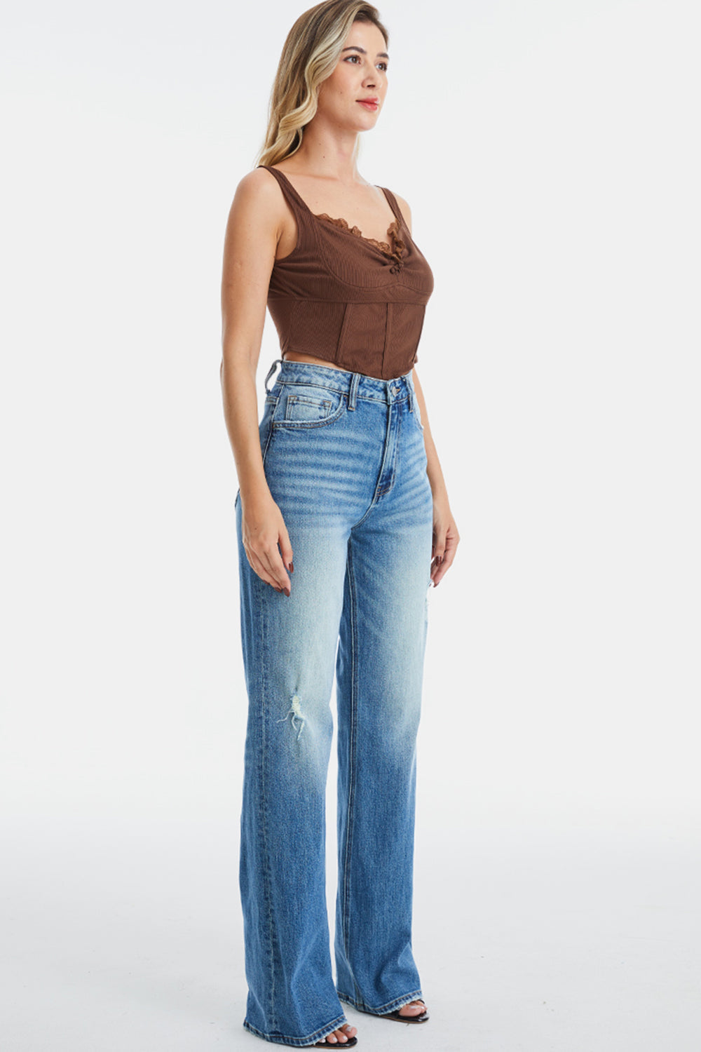 Stilla | Fuld størrelse ultra høj talje gradient bootcut jeans