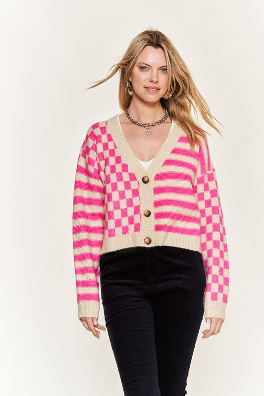 Stilla | Mønster Sweatshirt Cardigan