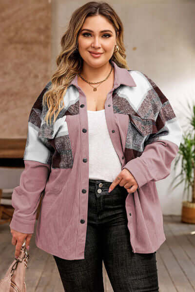 Stilla | Plus Size Karos Shacket Jakke til Damer