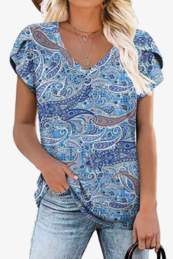 Stilla | Petal Sleeve V-hals Bluse