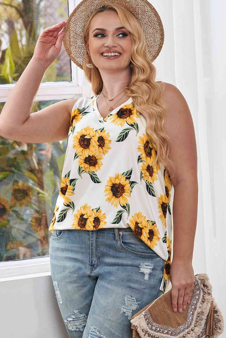 Stilla | Plus Size Printed V-hals Tank