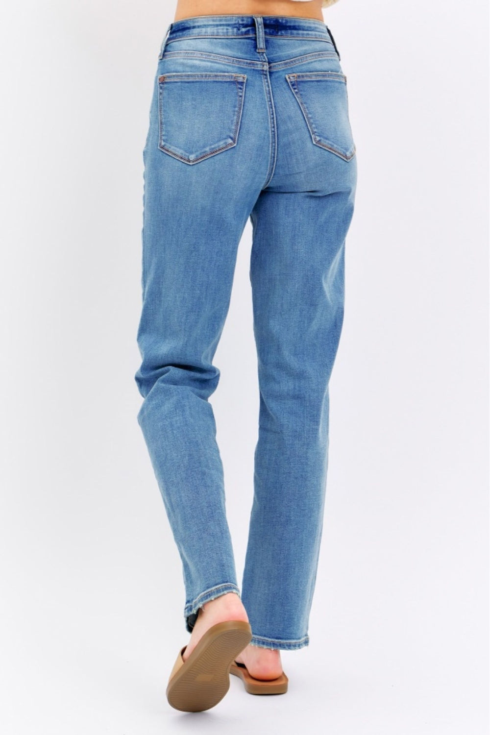 Stilla | Blå Fuld Størrelse Høj Talje Straight Jeans