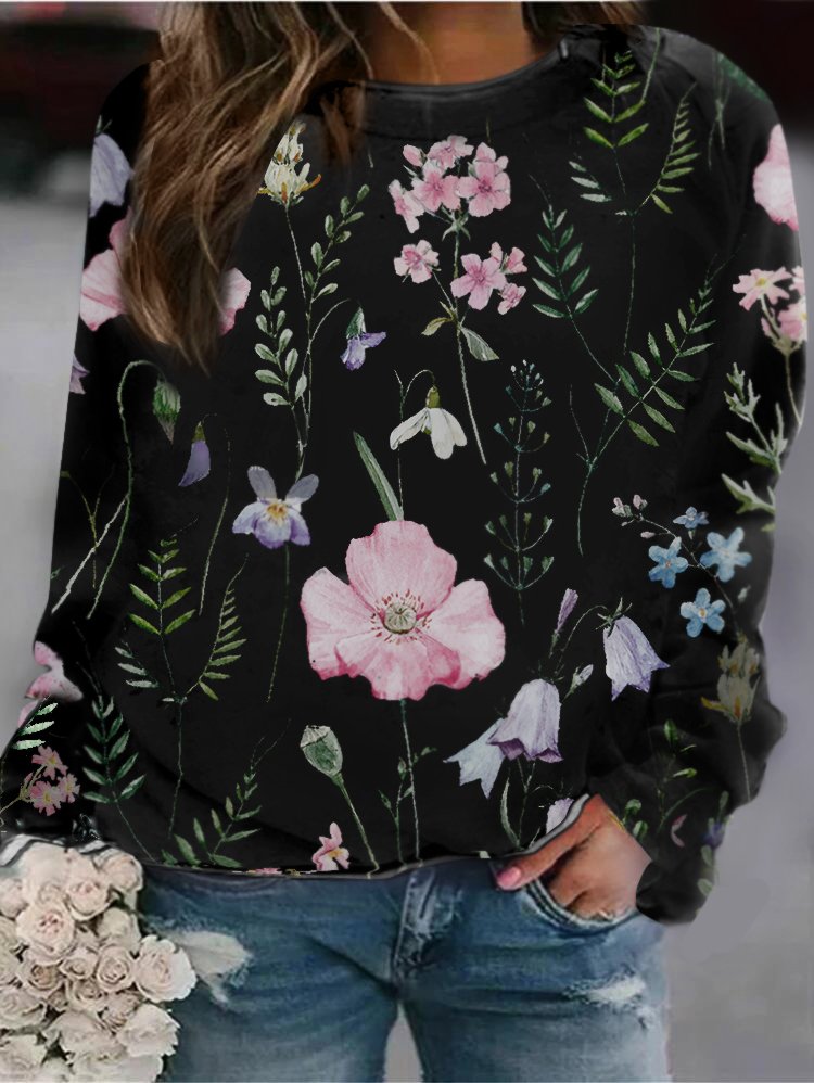 Stilla | Glad Sweater Med Blomstermønster