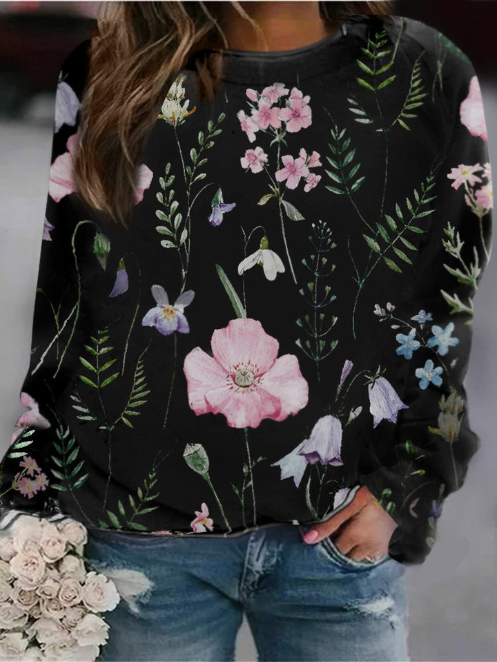 Stilla | Glad Sweater Med Blomstermønster