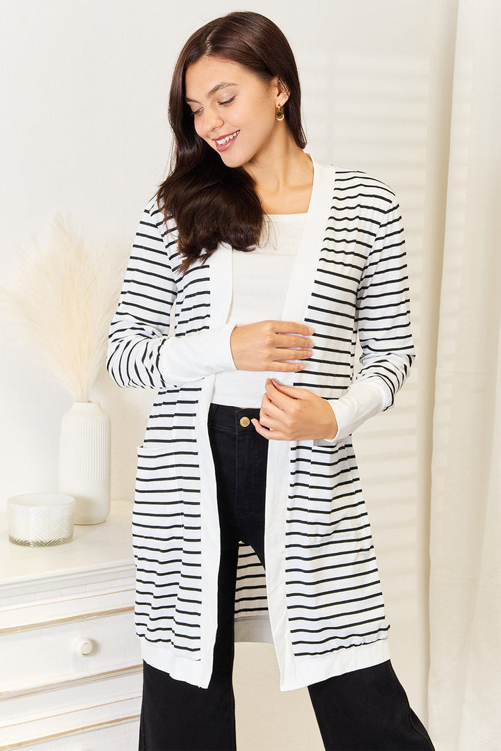 Stilla | Tag Stribet Åben Front Langline Cardigan