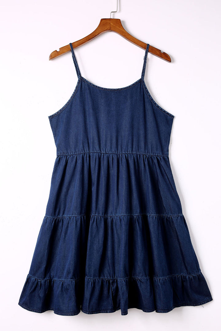 Stilla | Strop Tiered Denim Kjole