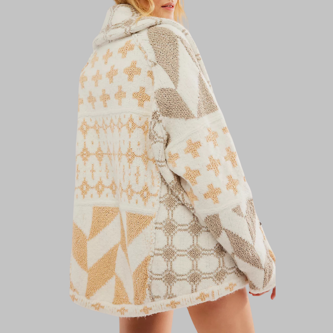 Stilla | Cozy Soft Jakke med Moderne Geometriske Mønstre