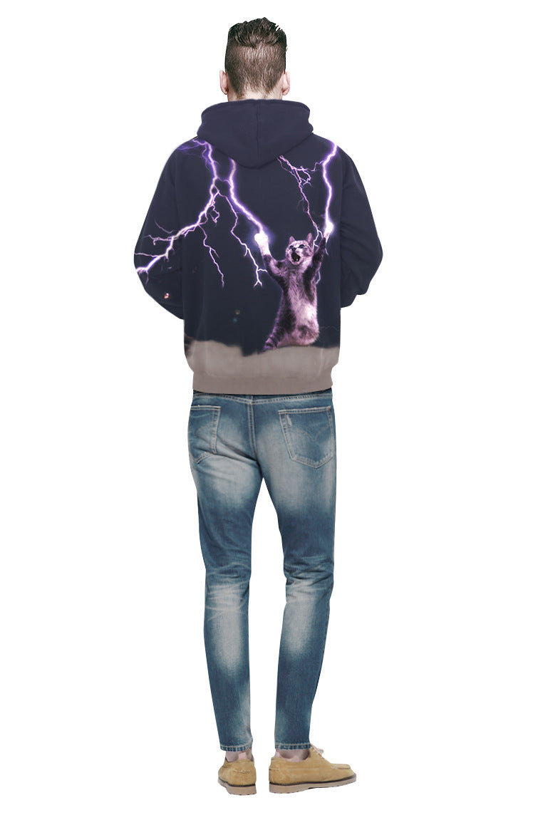 Unisex Hoodie med kreativt dyremotiv og livlige grafik Stilla