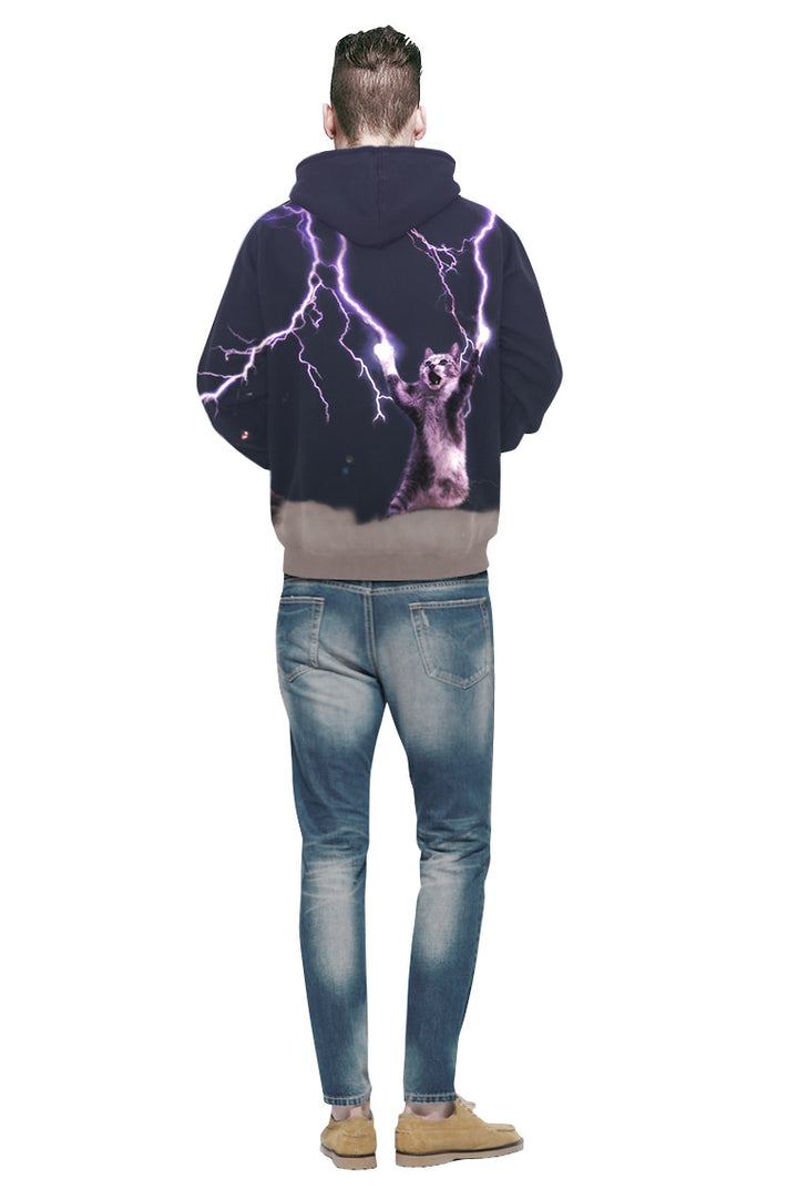 Unisex Hoodie med kreativt dyremotiv og livlige grafik Stilla