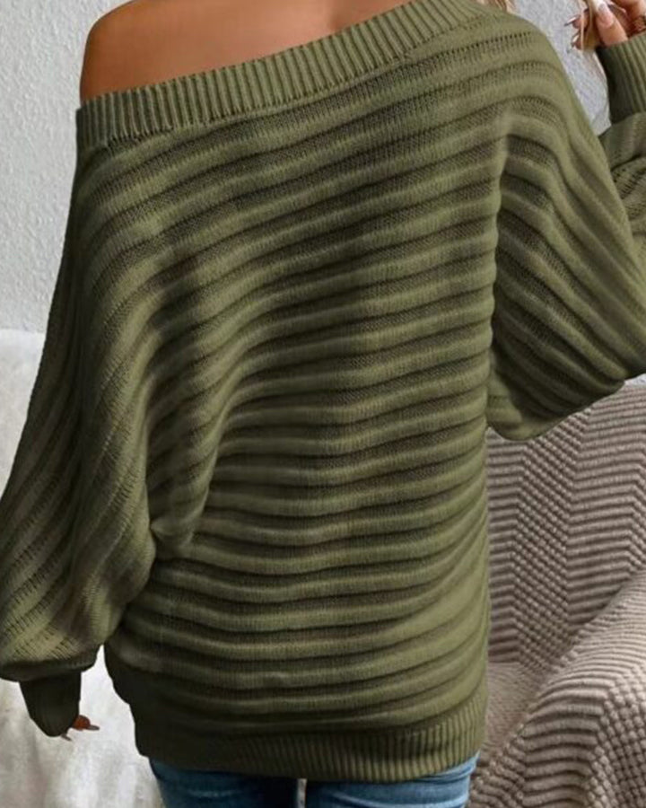 Stilla | Ribstrikket pullover i ensfarvet