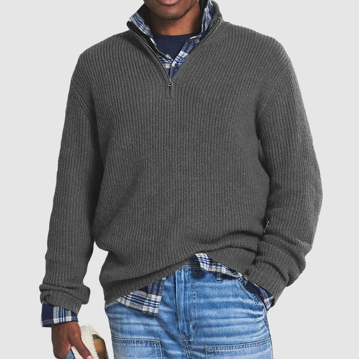 Stilla | Strikpullover med Lynlås - Business Casual til Hverdag & Kontor