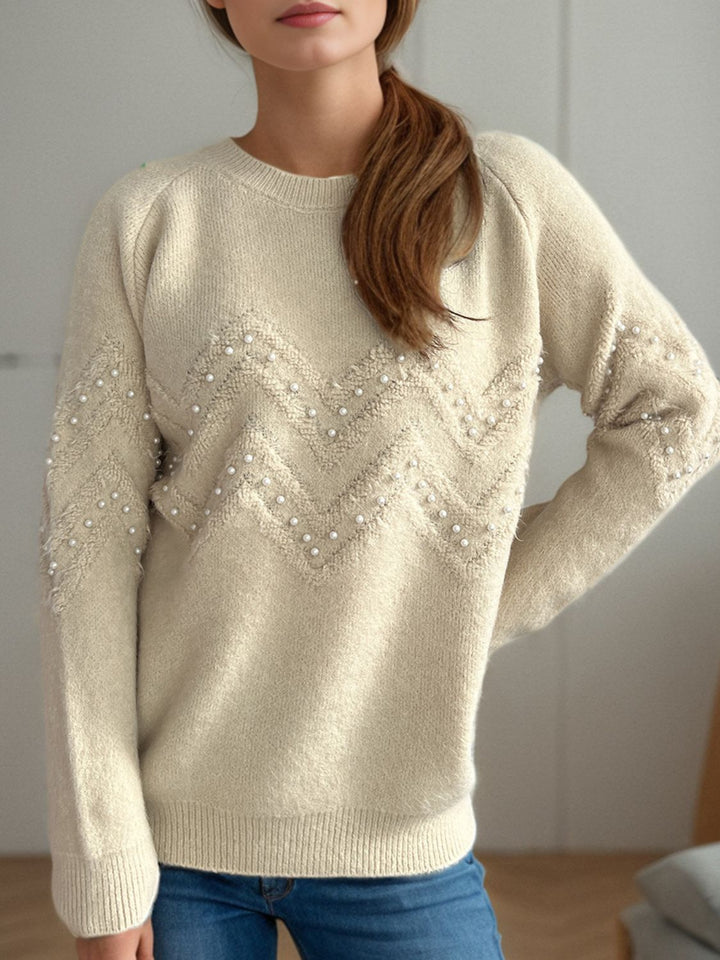 Stilla | Pullover Varm Med Perlepynt