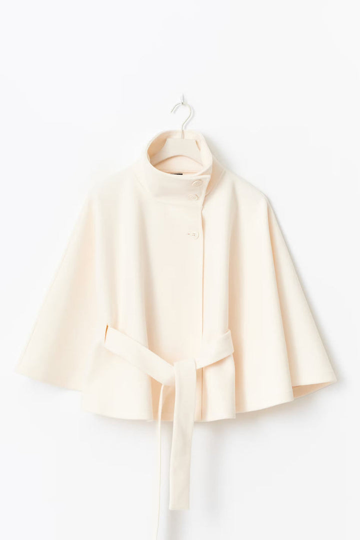 Stilla | Høj Krave Bæltemantel Elegant Minimalistisk Ydertøj