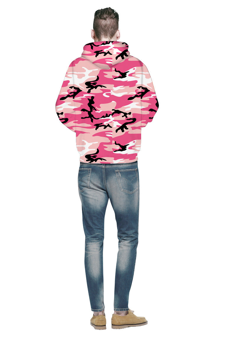 Dame hoodie med kreativ camouflage-design Stilla