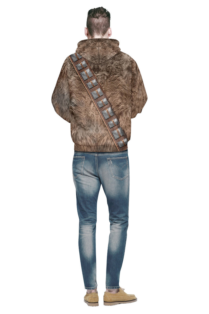 Herre hoodie med unikt dyrepels-design Stilla