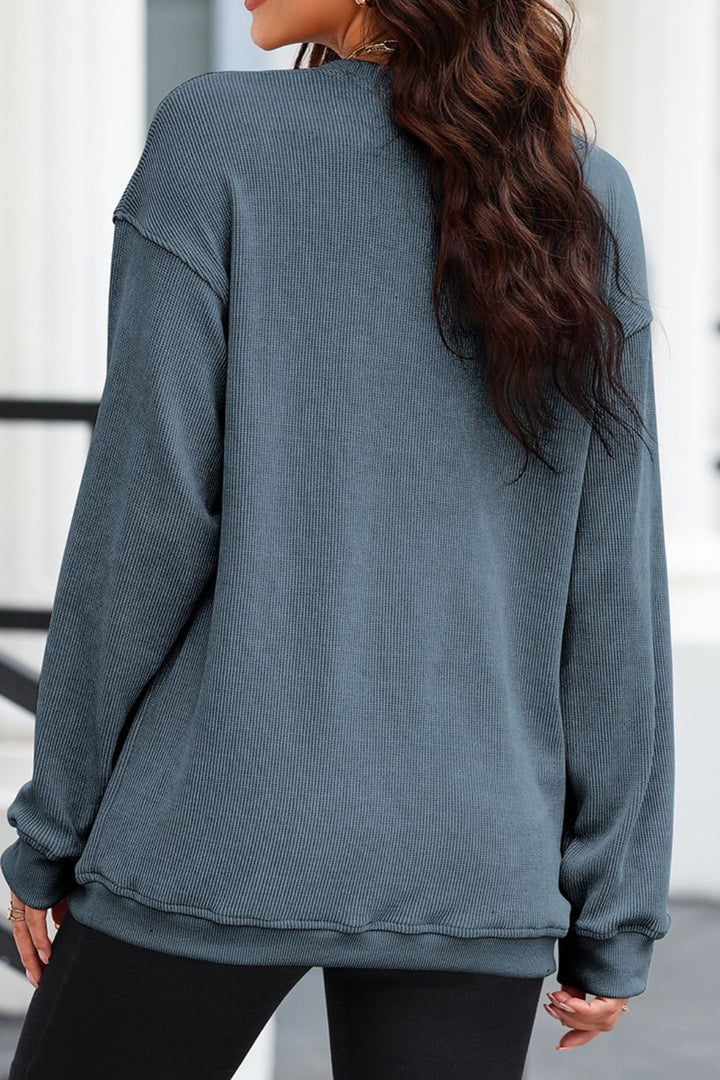 Stilla | Sweatshirt Med Rund Halsudskæring Ghost Med Glitterstof og Lange Ærmer