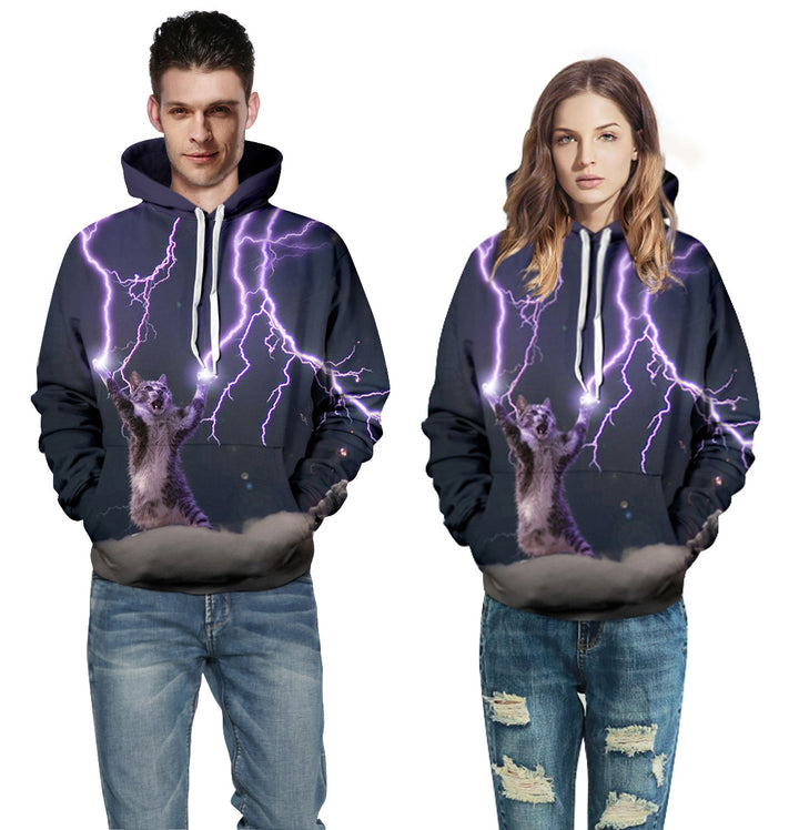 Unisex Hoodie med kreativt dyremotiv og livlige grafik Stilla