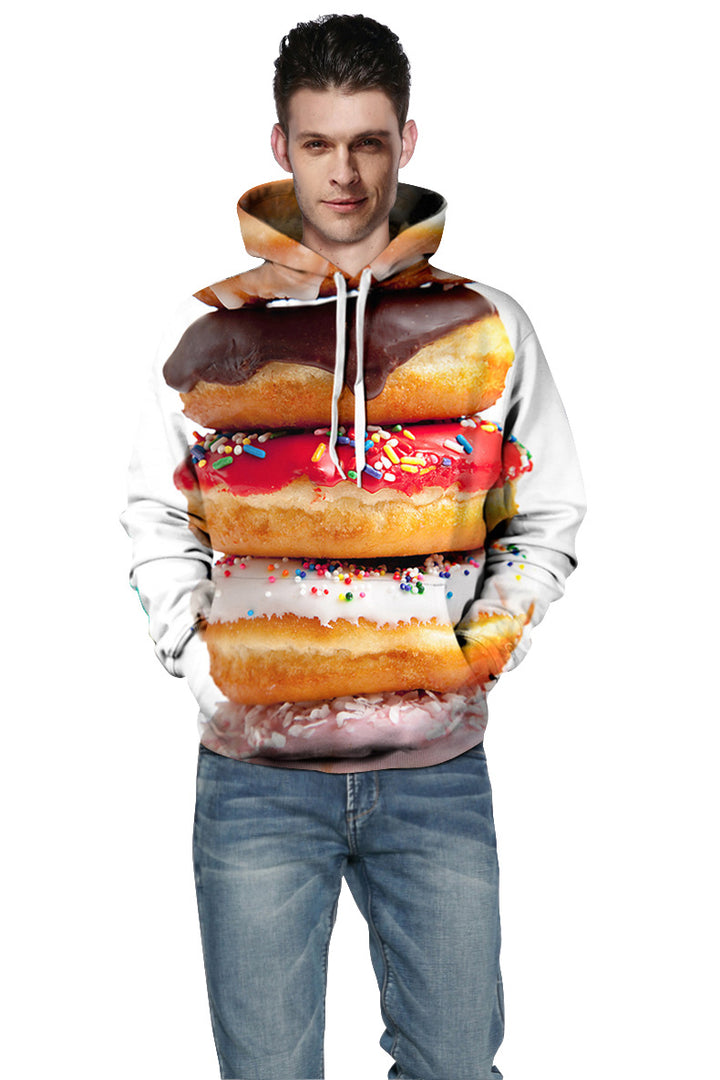 Herrer hættetrøje med kreativ donut-design og høj bærekomfort Stilla