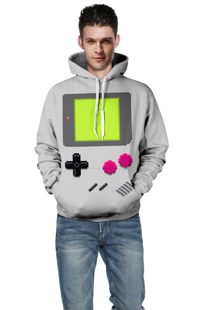 Herre hættetrøje med kreativ retro-gaming-design og kvalitetsstof Stilla