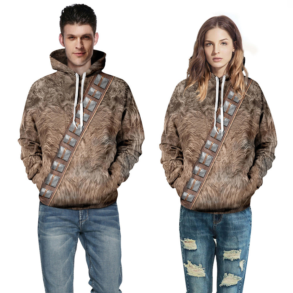 Herre hoodie med unikt dyrepels-design Stilla