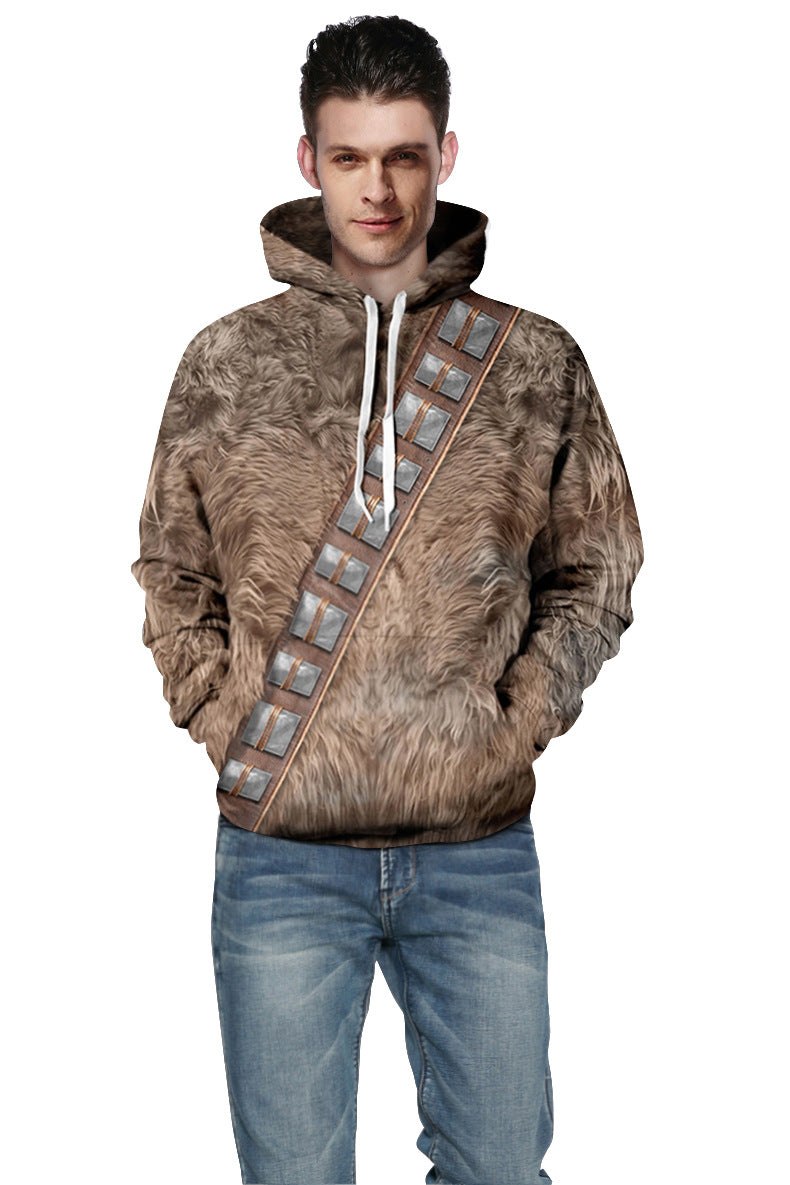 Herre hoodie med unikt dyrepels-design Stilla