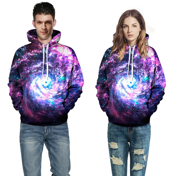 Herrer Hætte sweatshirt med spektakulært galaktisk motiv Stilla