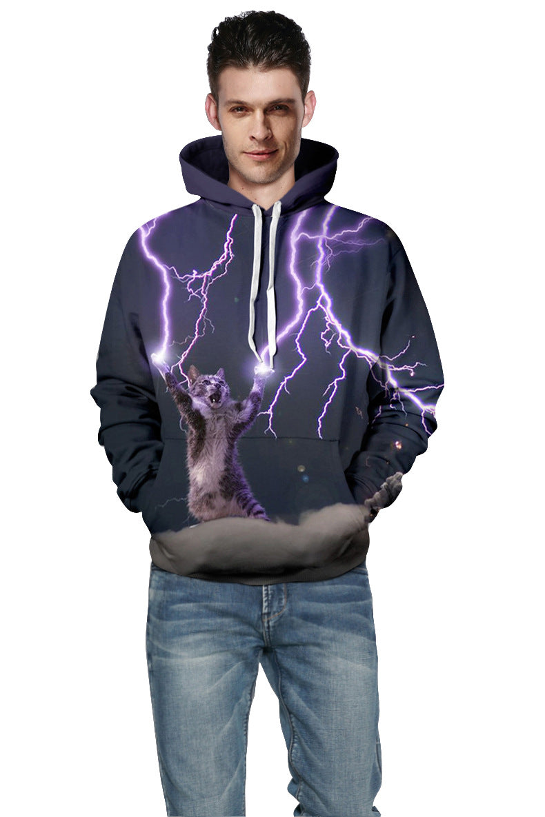 Unisex Hoodie med kreativt dyremotiv og livlige grafik Stilla