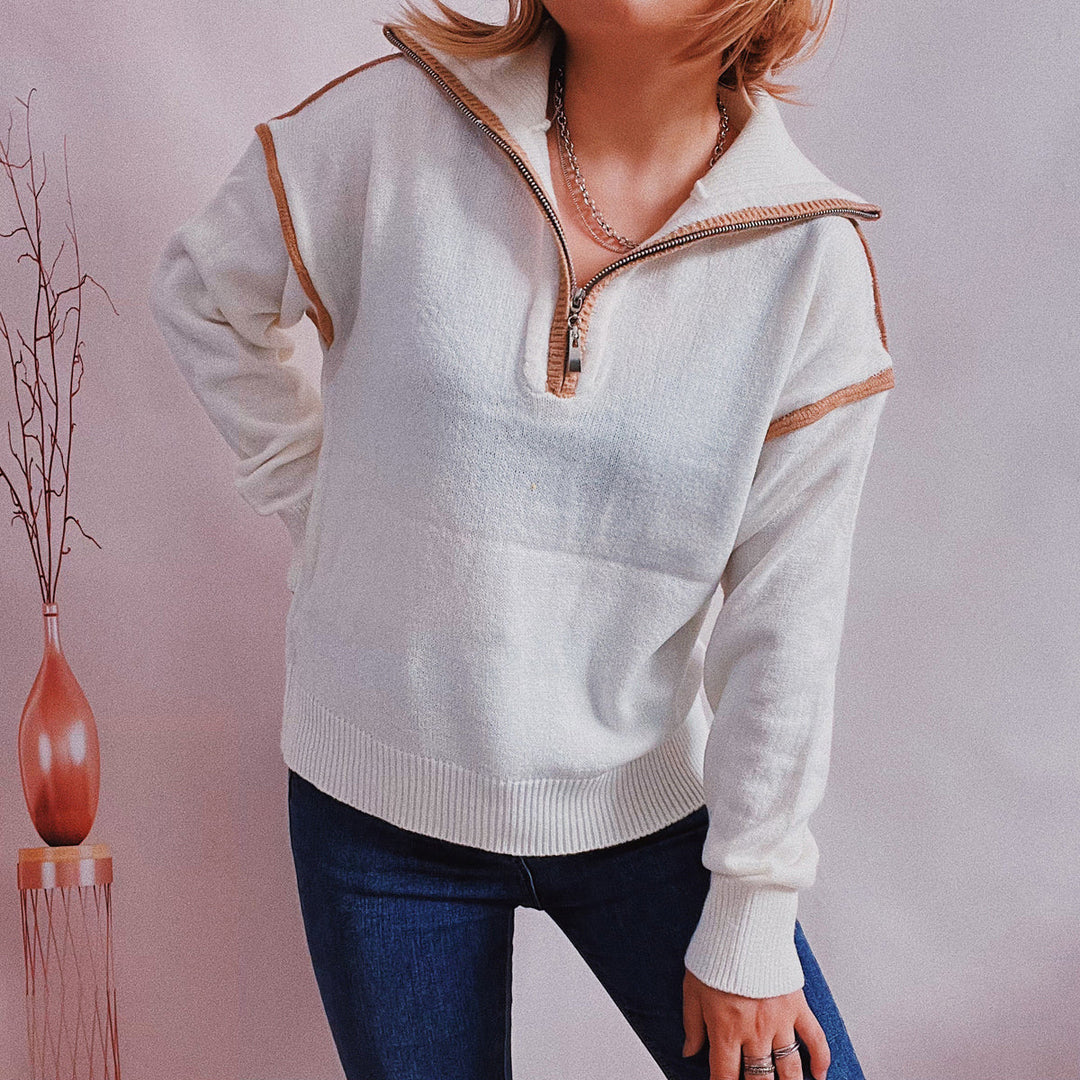 Stilla | Seam Half Zip Sweater
