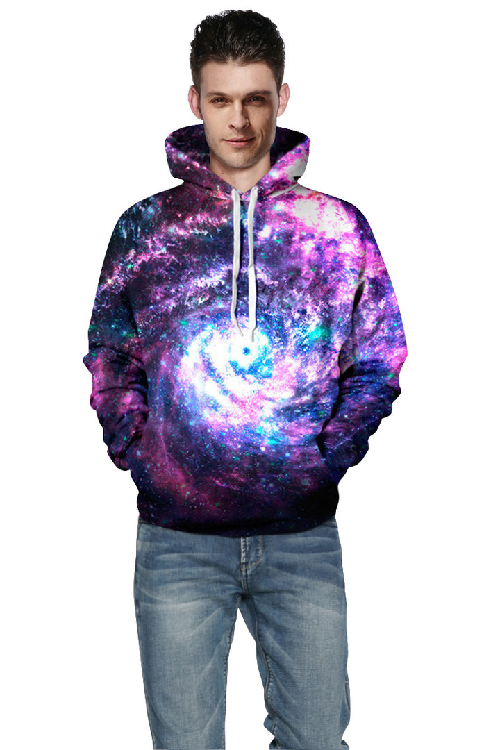 Herrer Hætte sweatshirt med spektakulært galaktisk motiv Stilla