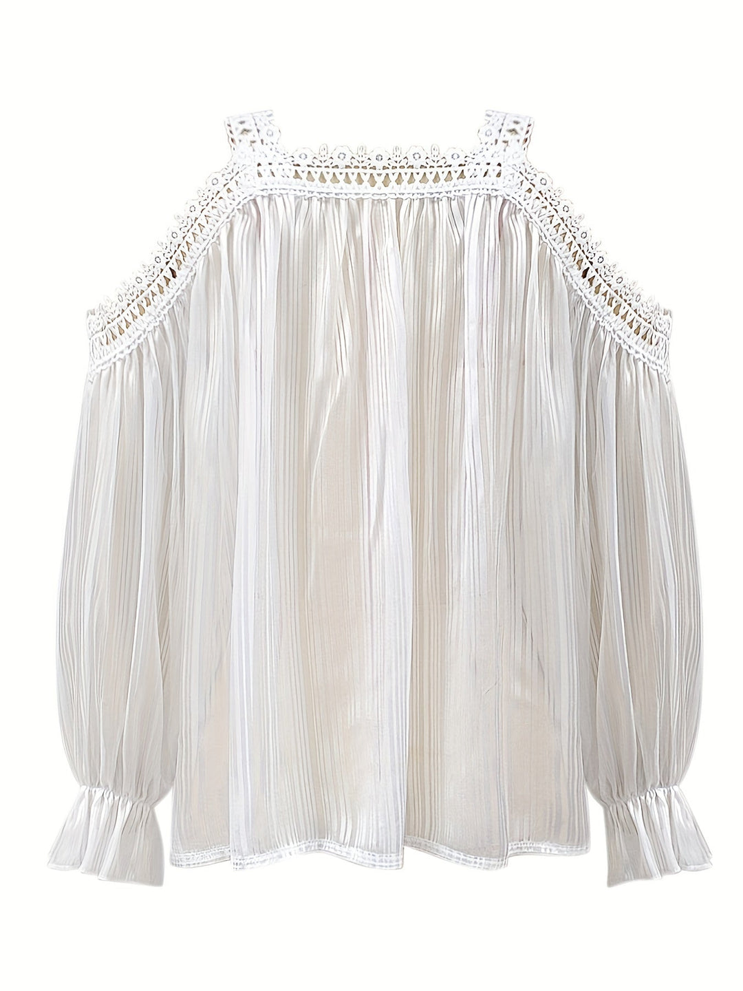 Stilla | Bluse Draperet Med Spidskant