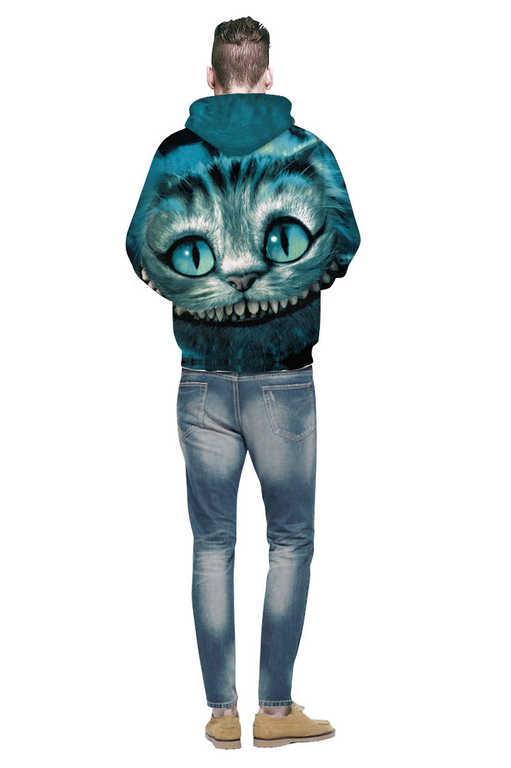 Dame hoodie med kreativ katte-design og detaljeret grafik Stilla