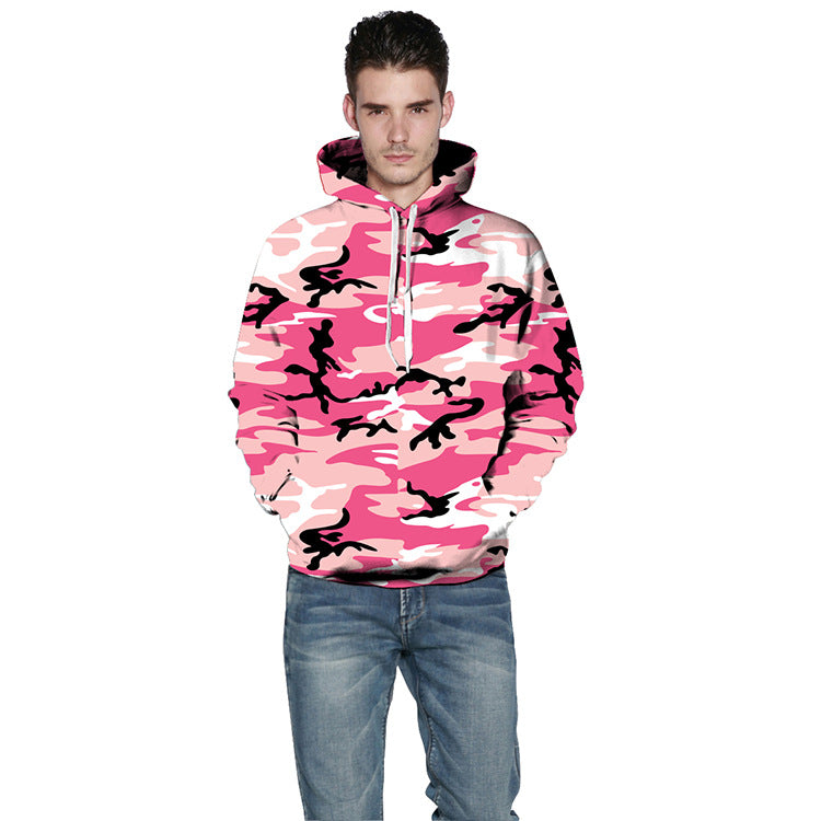 Dame hoodie med kreativ camouflage-design Stilla