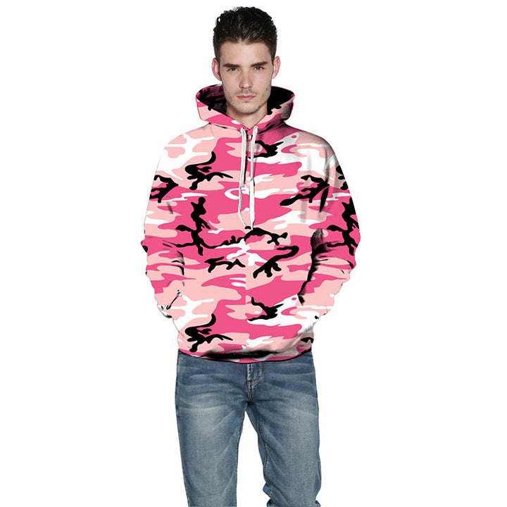Dame hoodie med kreativ camouflage-design Stilla
