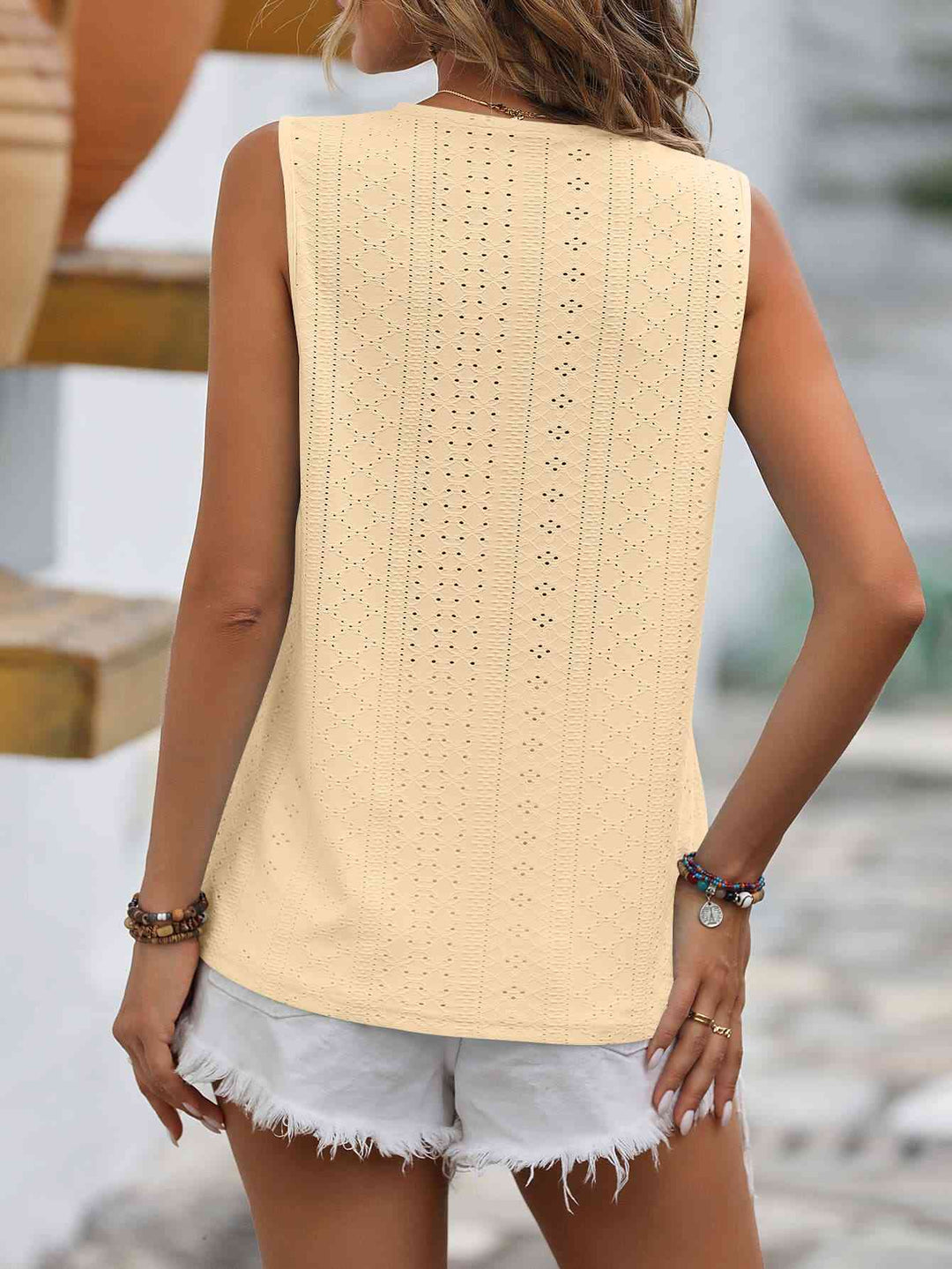 Stilla | Spliced Lace V-hals Udenærmelig Top