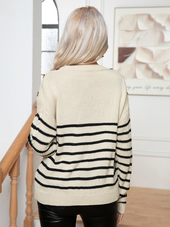 Stilla | Rund Hals Kabel-Strik Sweater