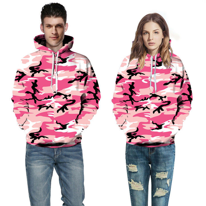 Dame hoodie med kreativ camouflage-design Stilla