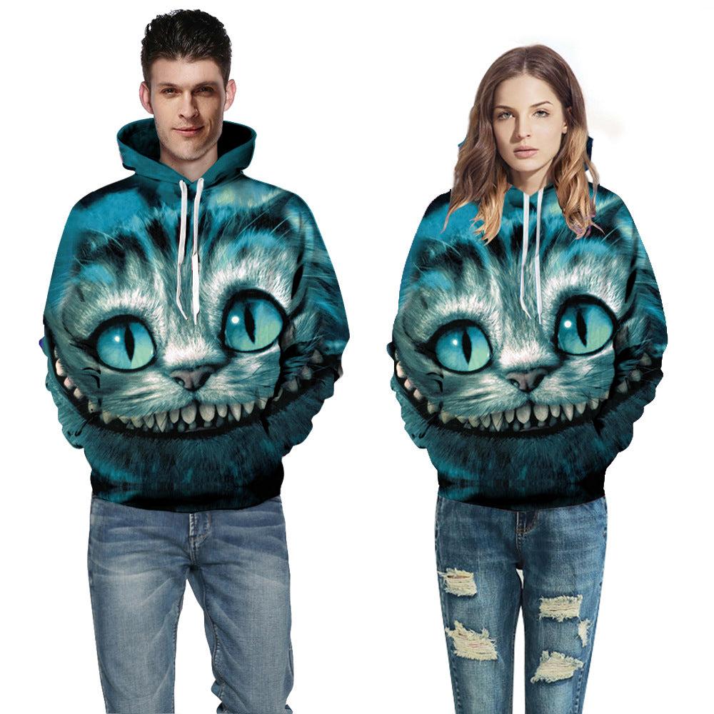 Dame hoodie med kreativ katte-design og detaljeret grafik Stilla