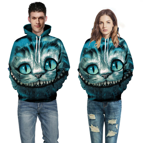 Dame hoodie med kreativ katte-design og detaljeret grafik Stilla