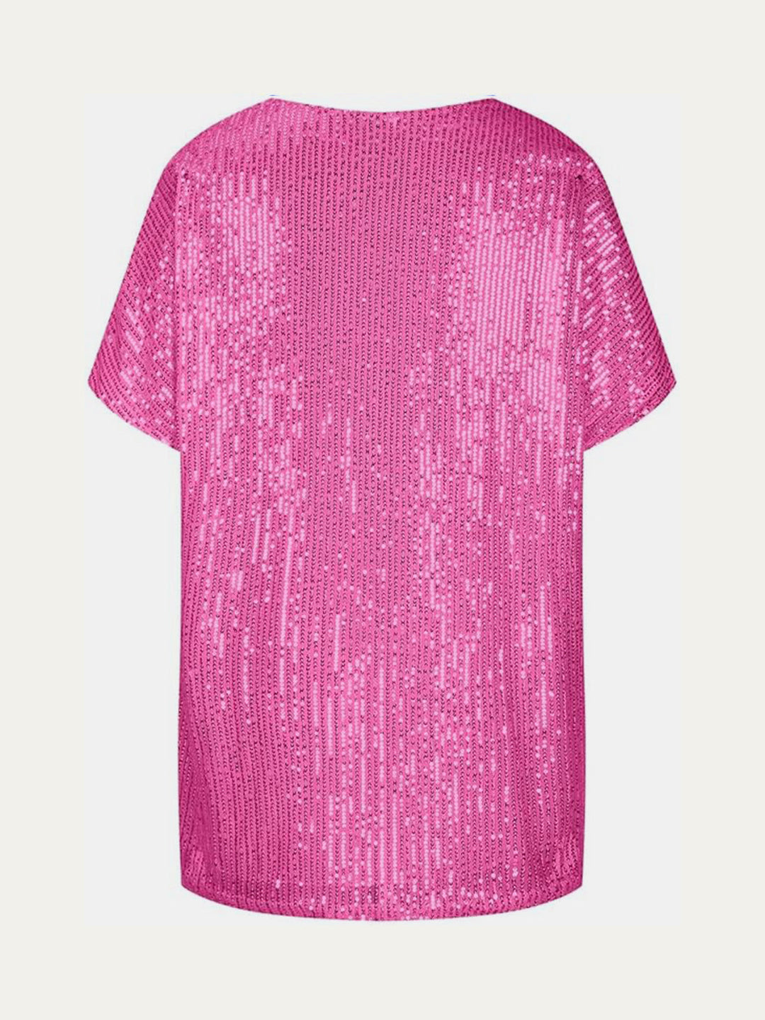 Stilla | Plus Size Paillet V-Hals Kortærmet Top
