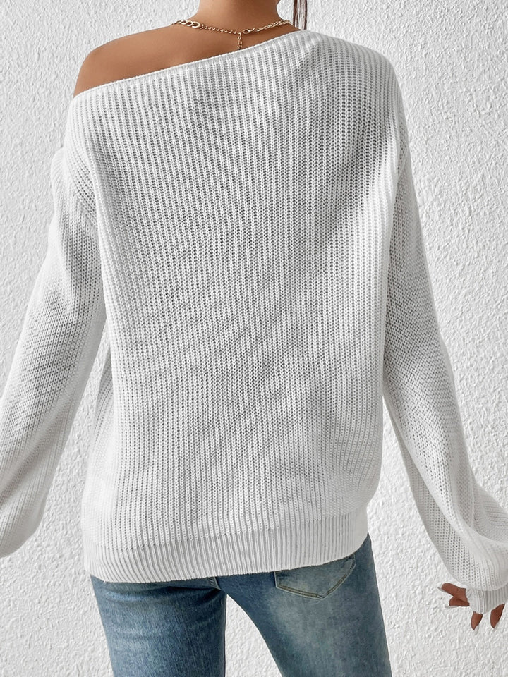 Stilla | Enkelt Skulder Langærmet Sweater