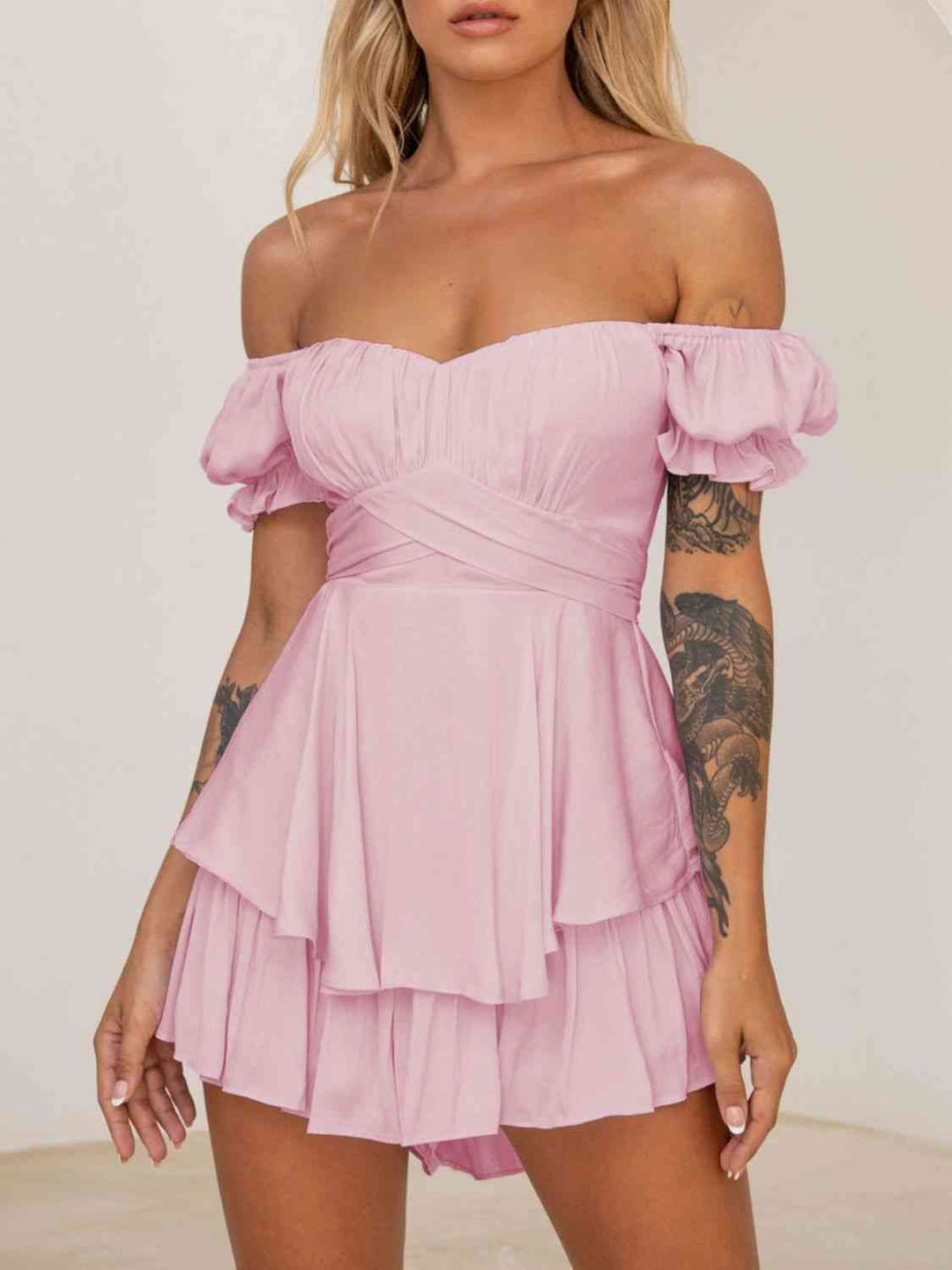Stilla | Skulder Flounce Ærme Romper